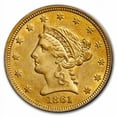 thumbnail image 2 of 1861 $2.50 Liberty Gold Quarter Eagle Type 2 AU-53 PCGS, 2 of 3