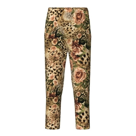 Fuzoiu Animal Leopard Print Teenagers Pajama Pants Lounge Pants with 2 Pockets Elastic Waist Kids Sleep Bottoms Comfy Sleepwear PJ Bottoms for Kids-Medium