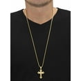 thumbnail image 3 of PalmBeach Jewelry Men's Cubic Zirconia Crucifix Cross Pendant Necklace .33 TCW Gold-Plated 22", 3 of 4