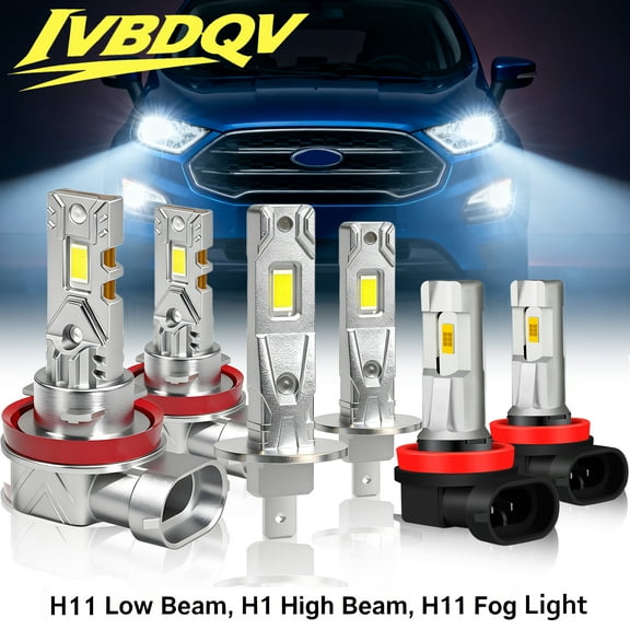 For Ford EcoSport 2021 LED Headlight High&Low Beam   Fog Light Bulb Kit Super Bright Plug & Play 6X