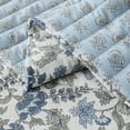 thumbnail image 6 of Lush Decor Lillian Block Print Reversible Quilt 6 Piece Set King/ Cal King Blue & Sage - Floral Bedding Set with Pillows - Block Print Quilt - Vintage Decor, 6 of 8