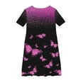 thumbnail image 5 of QIPOPIQ Robe d'Été pour Fille Art Van Gogh Impression 3D Col Rond Manches Courtes T-Shirt Robe Évasée Liquidation, 5 of 5