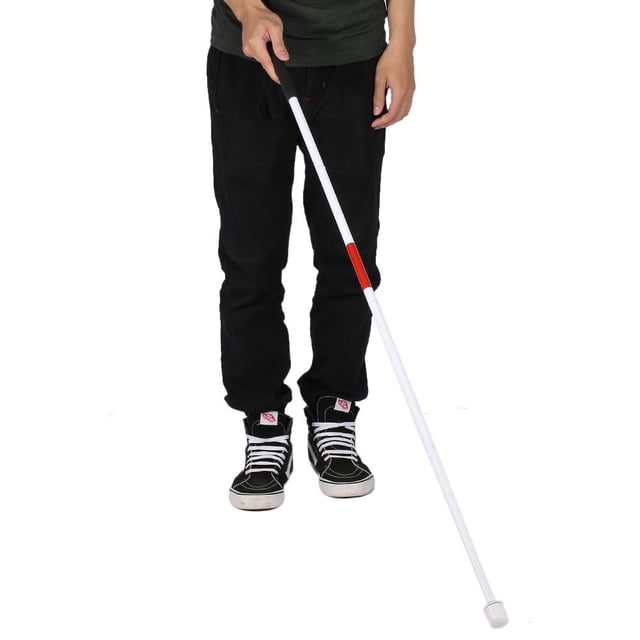 Bastón Plegable LED para Ciegos y deficientes visuales, bastón Plegable de aleación de Aluminio con 4 Secciones de 127 cm para Ciegos, Baston Plegable para Mayores EOTVIA NO