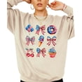 thumbnail image 5 of 4th of July Patriotic Sweatshirt for Women & Kids USA Red White Blue Family Matching Crewneck Sand Sweatshirt Adult Large, 5 of 7