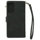 thumbnail image 3 of Funda tipo billetera con tapa de piel sintética, funda protectora tipo billetera con tarjetero y cremallera para A03S, color negro, 3 of 15