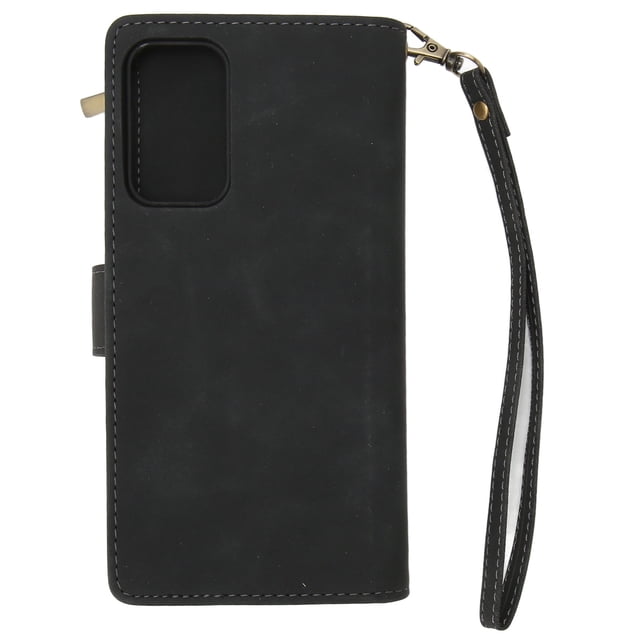 Funda tipo cartera con cremallera, funda tipo cartera con tapa de imitación, funda para teléfono, tarjetero, claridad notable