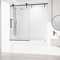 thumbnail image 6 of VIGO Hamilton 56 in. to 60 in. W Aerodynamic Frameless Sliding Tub Door in Matte Black with Clear Glass, 6 of 9
