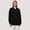 Black, variant on Plus Size Women's Casual Full-Zip Hooded Coat Long Sleeve Lightweight Jacket with Drawstring for Everyday Wear and Layering