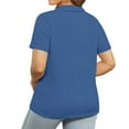 thumbnail image 5 of Posijego Plus Size Tops for Women Golf Shirts Short Sleeve V Neck Collared Business Casual Work Blouses, 5 of 6