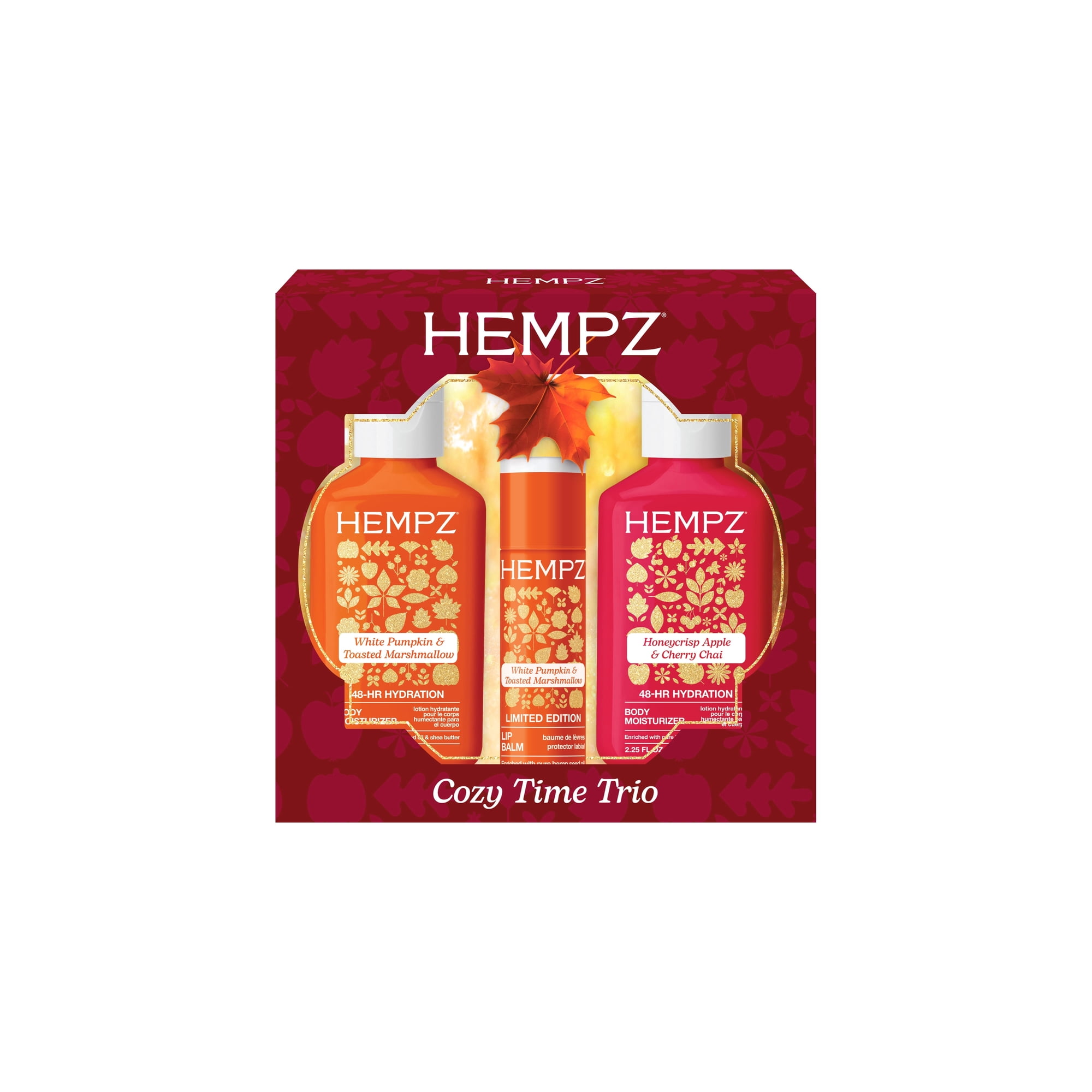 Hempz Limited-Edition Cozy Time Trio Moisturizing Mini Body Lotions & Lip Balm Gift Set