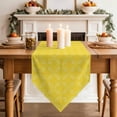 thumbnail image 3 of Table Runners 90 Inches Long, Yellow Morocco Cotton Linen Kitchen Dining Coffee Table Runner for Party Home Decor, Geometric Leaf Diamond Lattice Abstract Tabletop Dresser Scarves Runner 13x90 Inch, 3 of 9