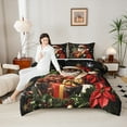 thumbnail image 4 of Homewish Santa Claus 2pcs Bedding Comforter Set for Teens Boys Girls,Christmas Snowflake Twin Comforter Sets,Xmas Festival Gifts Breathable Bedding Set,Luxury Bedroom Decor,Reversible, 4 of 8
