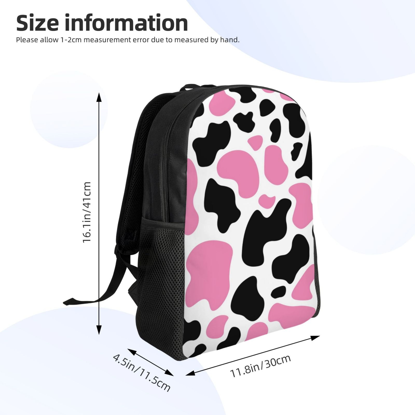 Xecao Cow Spots Print School Backpack with Laptop Compartment Small Travel Laptop Backpack for Women Men Waterproof College Backpack Simple School Bag