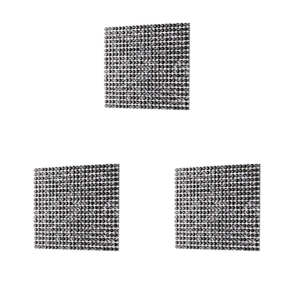 Cinta de diamantes de imitación Injueey Bling Back Glue Sticker Sheet negro