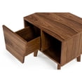 thumbnail image 4 of Mid Century Walnut Light Brown Nightstand with One Drawer and One Shelf, 4 of 7