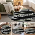 thumbnail image 5 of Round Area Rug 4 Ft, Sage Green Black Stripes Washable Non-Slip Circle Carpet for Living Room/Bedroom, Grey Abstract Gradient Striped Low-Profile Crawling Mats Collection Rugs for Indoor, 5 of 7