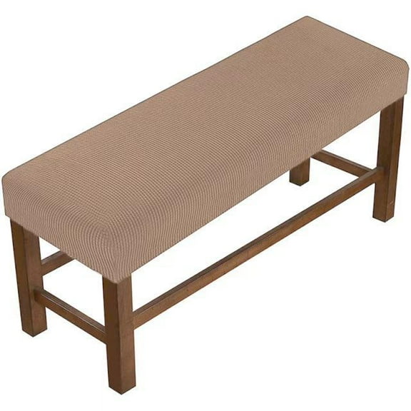 Nvzi 1 piece Khaki elastic bench cover - S-size elastic bench cover, washable anti slip bench protection cover, suitable for rectangular bench covers in restaurants and bedrooms