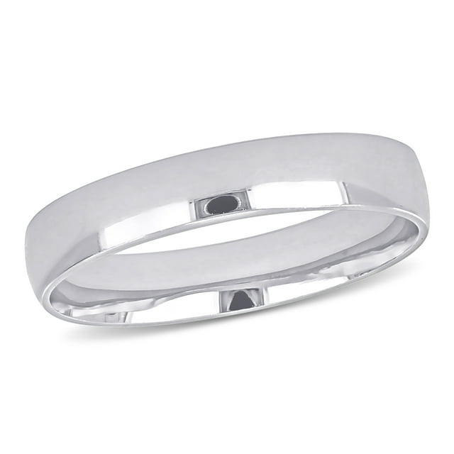 Ladies 4mm Polished Finish Wedding Band in 14k White Gold