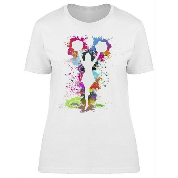 Cheerleader Dancing Spatters T-Shirt Women -Image by Shutterstock, Female Medium