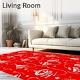 thumbnail image 2 of ODIKA 2'x3' Machine Washable Non-Slip Area Rug, Joyful Bells Winter Celebration Entrance Decoration High Traffic Rug, Red, 652039, 2 of 7