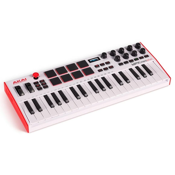 Akai Professional MPK Mini Plus - Teclado Controlador MIDI USB de 37 Mini Teclas con 8 Pads MPC, Sec