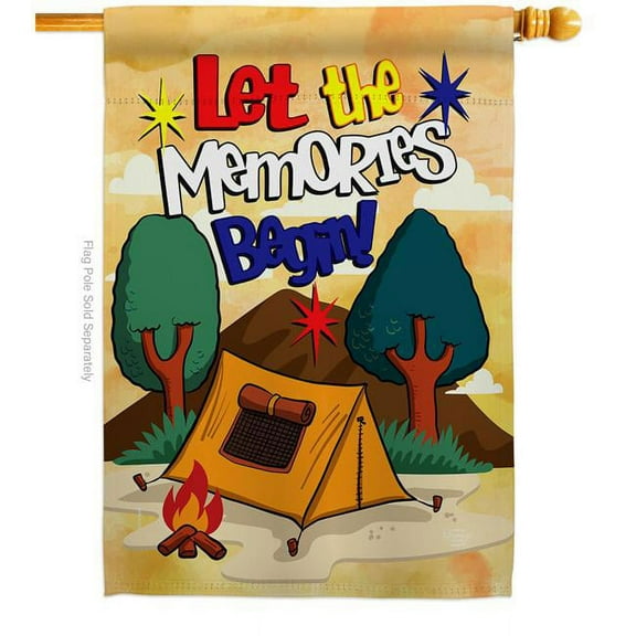 Ornament Collection H192069-BO Making Memory Outdoor Camping 28 x 40 in. Double-Sided Decorative Vertical House Flags for Decoration Banner Garden Yard Gift
