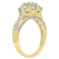 thumbnail image 2 of Dazzlingrock Collection 1.40 Carat (ctw) 14K Round Diamond 3 Stone Promise Bridal Engagement Ring, Yellow Gold, Size 5, 2 of 6