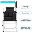 thumbnail image 6 of YYAo Wide Folding Director Chair, Outdoor Camping Chair for Adults Load 330 Lbs, Portable Lightweight Chair for Outside, Black, 6 of 13
