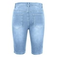 thumbnail image 5 of Nfurl Mens Stretch Denim Shorts Distressed Straight Fit Jean Shorts Elastic Waist Ripped Denim Pants for Big and Tall Casual Jean Pants with Pockets, 5 of 6