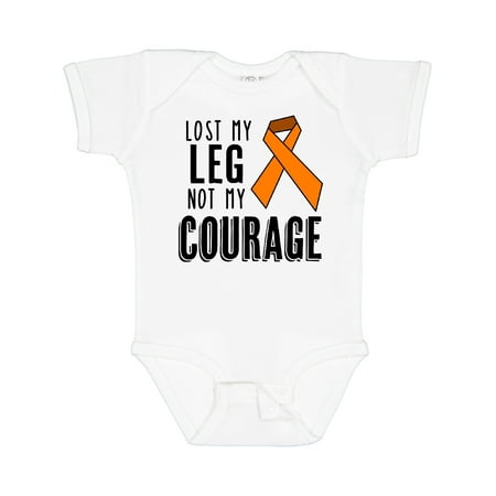 

Inktastic Lost My Leg Not My Courage Limb Loss Awareness Orange Ribbon Gift Baby Boy or Baby Girl Bodysuit