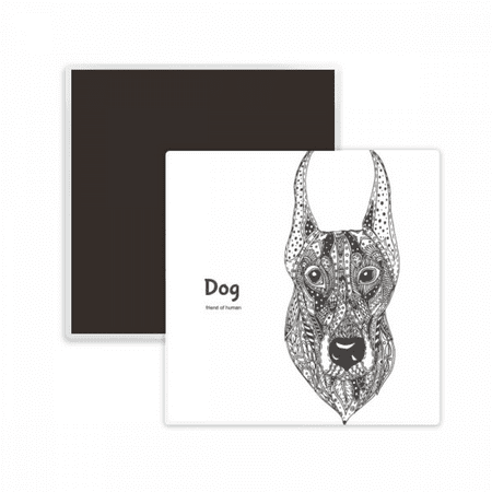 

Paint Dog Fierce Friend Company Square Ceracs Fridge Magnet Keepsake Memento