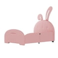 thumbnail image 5 of CZBZ Twin Size Upholstered Rabbit-Shape Princess Bed, Twin Size Platform Bed with Headboard and Footboard, 250LBS Capacity Frame with 12 Slats, PU Leather Bed Frame, Noise Free, Easy Assembly, 5 of 9