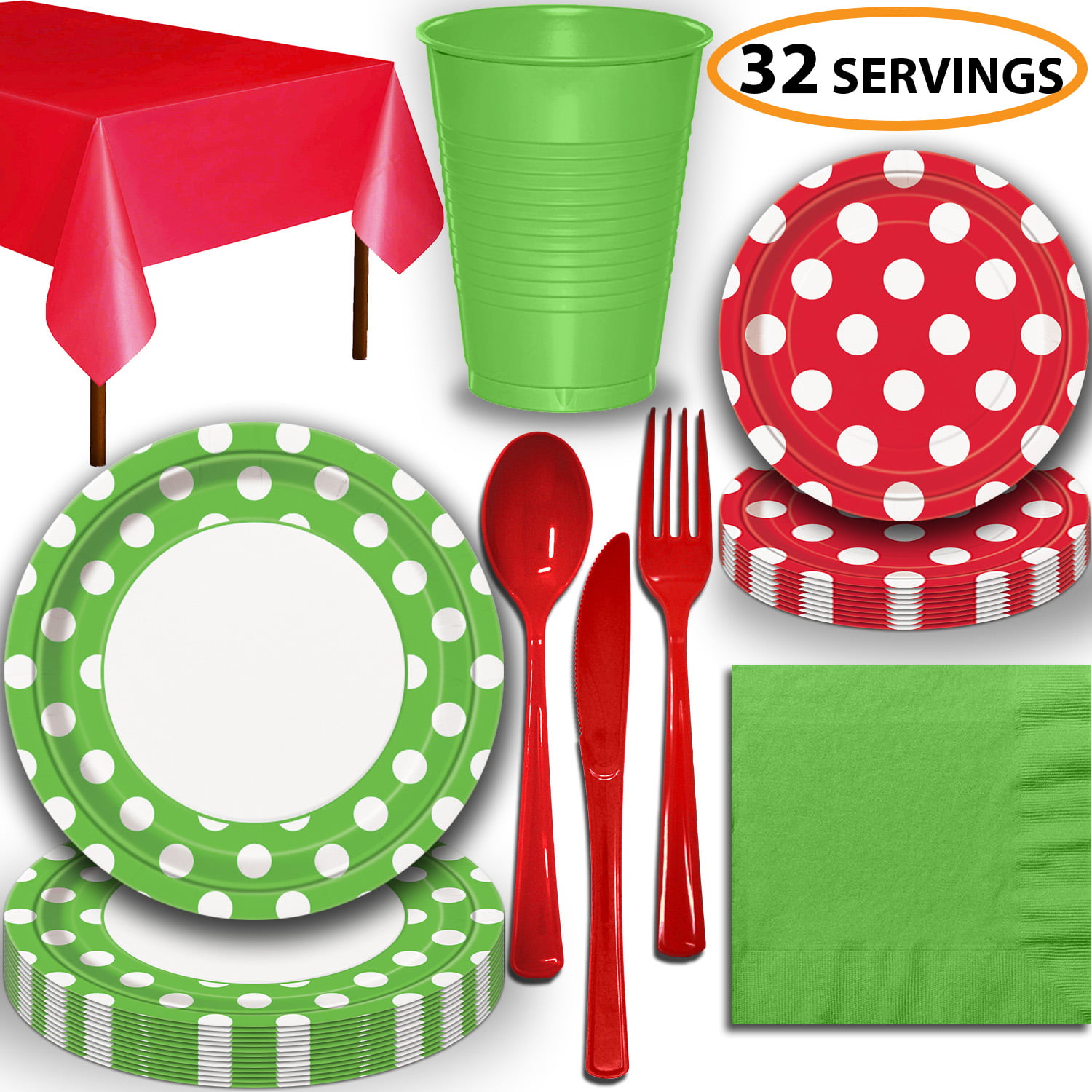 Made from Paper Leaf Green by Amscan 16 Pieces Dots Luncheon Napkin Color Party Tableware