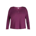 thumbnail image 5 of Terra & Sky Women's Plus Thermal Henley Top, Available in 1 and 2-Pack, Sizes 0X-5X, 5 of 6