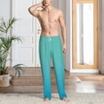 thumbnail image 2 of Kdxio Teal Turquoise Pattern Men's Pajama Pants, Elastic Waist with Drawstring and Pockets, Comfortable Loungewear-3X-Large, 2 of 6