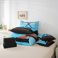 thumbnail image 4 of 7 Piece Ice Hockey Bedding Sets Sports Bed in a Bag Teen Ice Hockey Field Print Comforter Set with Sheets Winter Sports Themed Bed Set Geometry Stripes Sheets Twin Size, 4 of 5