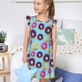 thumbnail image 4 of Fotbe Donuts Vestido de Dormir para Niñas de 3 a 10 Años, Mangas Cortas, Estilo Princesa, Pijama Camisón con Mangas Voladas-XX-Large, 4 of 6