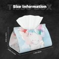 thumbnail image 2 of Tissue Box Cover, Cute Elephant Bunny Flying With Balloon Rectangular Leather Tissue Holder - Tissue Case Facial Paper Organizer for Bathroom, Vanity Countertop, Tabletop, Car, Napkin, 2 of 6