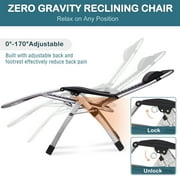 MOPHOTO Zero Gravity Chair, Lounge Chair Patio Folding Recliner for Adults Kids, Portable Chaise Lounge with Pearl Cotton Pad, 440 lbs