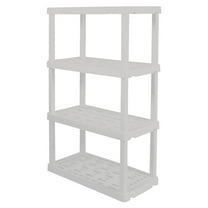 Hyper Tough Plastic Shelving Unit Storage Shelf 4-Tier 56" H x 36" W x 18" D White 600 lb Capacity