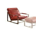 thumbnail image 1 of ACME Furniture Chaise d'Appoint Quinto, Antique Rouge Haut Grain Cuir/acier Inoxydable, 1 of 5