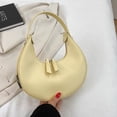 thumbnail image 3 of Half Moon Commute Bag Fashion Underarm Hobo Bag Solid Color for Weekend Vacation, 3 of 8