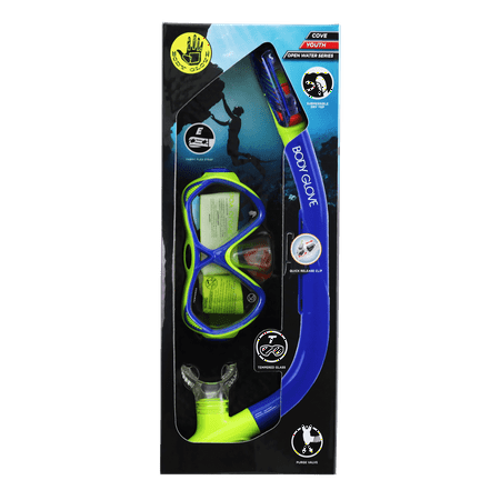 Body Glove Junior Cove Swimming Diving Mask and Snorkel Combo Blue