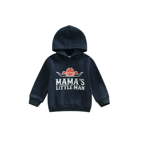 

Sunisery Toddler Baby Boys Hoodie Long Sleeve Letters Print Fall Sweatshirt Tops for Casual Hooded Tops Navy 2-3 Years