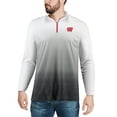 thumbnail image 3 of Men's Colosseum Gray Wisconsin Badgers Magic Team Logo Quarter-Zip Jacket, 3 of 3