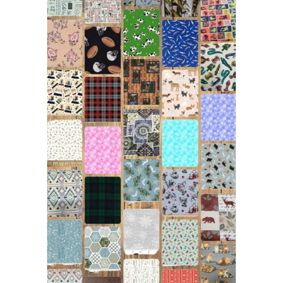 Assorted Novelty Flannel Fabric - 1 lb Scrap Bundle