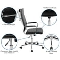 thumbnail image 4 of Emma + Oliver High Back Black LeatherSoft Ribbed Executive Swivel Office Chair - Desk Chair, 4 of 13