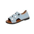 thumbnail image 2 of Viluyesy Womens Flat Sandals, Soft Sole Open Toe Wide Width Summer 2025 New Style Shoes Light Blue, 2 of 7