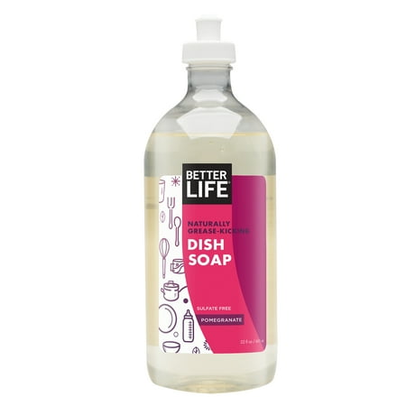 BETTER LIFE Dish Soap - Liquid Dishwashing Soap for Home & Kitchen Sink - Kitchen Soap for Sensitive Skin - 22oz