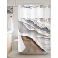 thumbnail image 2 of Beach Ocean Wave No Hook Shower Curtain and Liner Set Abstract Art Coastal Brown Gradient Shower Curtains with Snap-in Liner & See Through Top Window Hotel Style for Bathroom Decor 72x84 Inch, 2 of 8